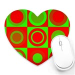 Red Green Christmas Background Heart Mousepads Front