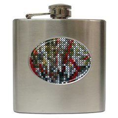 Christmas Cross Stitch Background Hip Flask (6 Oz) by Wegoenart