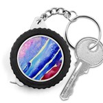 Painting Abstract Blue Pink Spots Measuring Tape Front