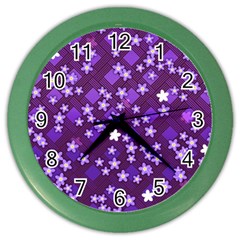 Textile Cross Pattern Square Color Wall Clock by Pakrebo