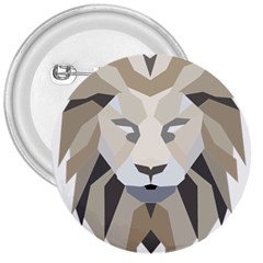 Polygonal Low Poly Lion Feline 3  Buttons by Pakrebo
