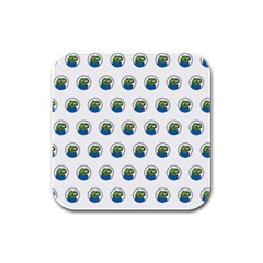 Apu Apustaja With Banana Phone Wall Eyed Pepe The Frog Pattern Kekistan Rubber Square Coaster (4 Pack)  by snek