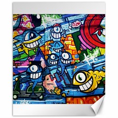 Graffiti Urban Colorful Graffiti Cartoon Fish Canvas 11  X 14  by genx