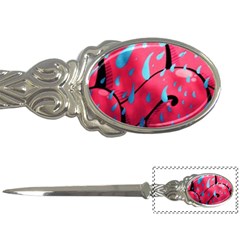 Graffiti Watermelon Pink With Light Blue Drops Retro Letter Opener by genx