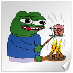 Apu Apustaja Roasting A Snail On A Campfire Pepe The Frog Pepethefrog The Helper Kekistan Canvas 20  X 20  by snek