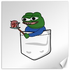 Apu Apustaja Roasting A Snail On A Campfire Pepe The Frog Pocket Tee Kekistan Canvas 20  X 20  by snek
