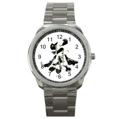 Tea Calligraphy Sport Metal Watch by EMWdesign