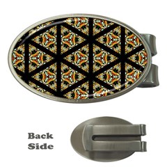 Pattern Stained Glass Triangles Money Clips (oval)  by Pakrebo