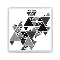 Gray Triangle Puzzle Memory Card Reader (square) by Mariart
