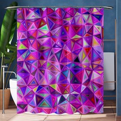 Pink Triangle Background Abstract Shower Curtain 60  X 72  (medium)  by Pakrebo