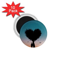 Tree Heart At Sunset 1 75  Magnets (10 Pack)  by WensdaiAmbrose