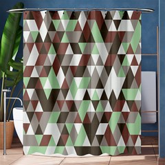 Coco Mint Triangles Shower Curtain 60  X 72  (medium)  by WensdaiAmbrose