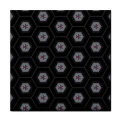 Geometric Pattern - Black Face Towel by WensdaiAmbrose