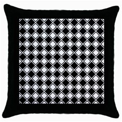 Square Diagonal Pattern Throw Pillow Case (black) by Mariart