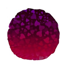 Purple Pink Hearts  Standard 15  Premium Round Cushions by LoolyElzayat
