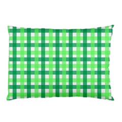 Sweet Pea Green Gingham Pillow Case by WensdaiAmbrose