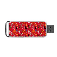 Halloween Treats Pattern Red Portable Usb Flash (one Side) by snowwhitegirl