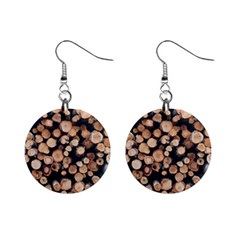 Wood Stick Piles Mini Button Earrings by snowwhitegirl
