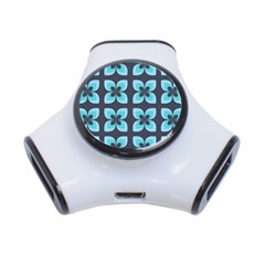 Retro Flower Blue 3-port Usb Hub by snowwhitegirl