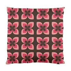 Retro Flower Pink Brown Standard Cushion Case (two Sides) by snowwhitegirl