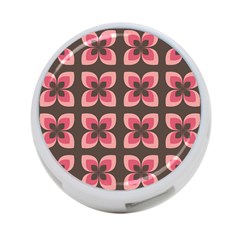 Retro Flower Pink Brown 4-port Usb Hub (one Side) by snowwhitegirl