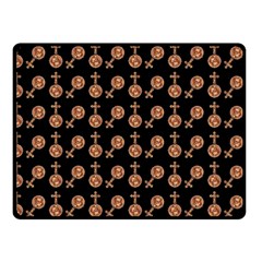 Victorian Crosses Black Double Sided Fleece Blanket (small)  by snowwhitegirl