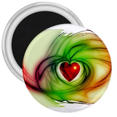 Heart Love Luck Abstract 3  Magnets by Pakrebo