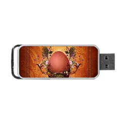 Wonderful Steampunk Easter Egg With Flowers Portable Usb Flash (two Sides) by FantasyWorld7