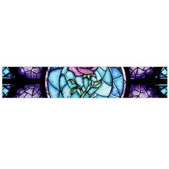 Cathedral Rosette Stained Glass Beauty And The Beast Large Flano Scarf  by Sudhe