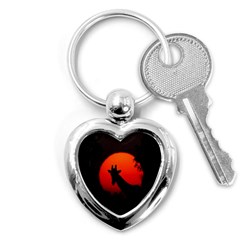 Giraffe Animal Africa Sunset Key Chains (heart)  by Sudhe