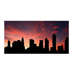 Skyline Panoramic City Architecture Satin Wrap by Sudhe