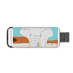 Africa Elephant Animals Animal Portable Usb Flash (one Side) by Sudhe