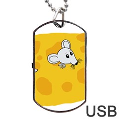 Rat Mouse Cheese Animal Mammal Dog Tag Usb Flash (two Sides) by Sudhe
