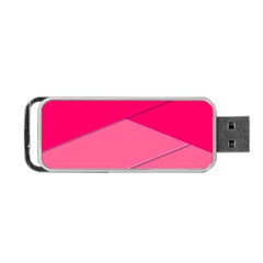 Geometric Shapes Magenta Pink Rose Portable Usb Flash (two Sides) by Sudhe