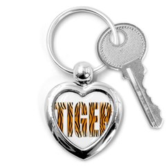 Tiger Bstract Animal Art Pattern Skin Key Chains (heart)  by Sudhe