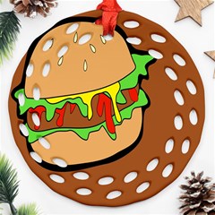 Burger Double Round Filigree Ornament (two Sides) by Sudhe