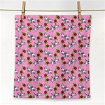 Lamb Pattern Pink Face Towel Front