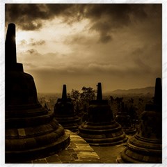 Borobudur Temple  Indonesia Canvas 12  X 12  by Sudhe