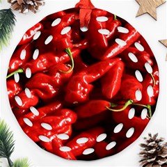 Red Chili Ornament (round Filigree) by Sudhe