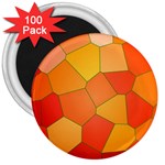 Background Pattern Of Orange Mosaic 3  Magnets (100 pack) Front