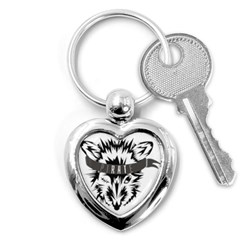 Pirate Rat Animal Pet Danger Key Chains (heart)  by Sudhe
