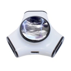Thunder And Lightning Weather Clouds Painted Cartoon 3-port Usb Hub by Sudhe