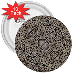 Cyber Punk Pattern Design 3  Buttons (10 Pack)  by dflcprintsclothing