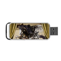 Awesome Steampunk Unicorn With Wings Portable Usb Flash (one Side) by FantasyWorld7