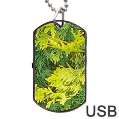 Garden Of The Phoenix Dog Tag Usb Flash (two Sides) by Riverwoman