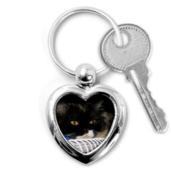 Cat Wanna Study Key Chain (heart) by LoolyElzayat