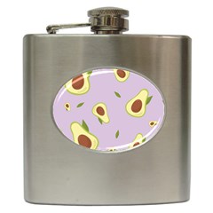 Avocado Green With Pastel Violet Background2 Avocado Pastel Light Violet Hip Flask (6 Oz) by genx