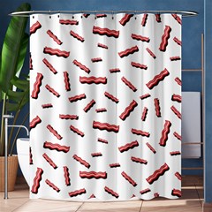 Funny Bacon Slices Pattern Infidel Red Meat Shower Curtain 60  X 72  (medium)  by genx