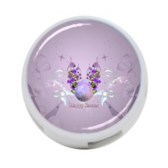Happy Easter, Easter Egg With Flowers In Soft Violet Colors 4-port Usb Hub (two Sides) by FantasyWorld7
