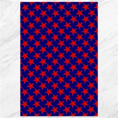 Red Stars Pattern On Blue Canvas 12  X 18  by BrightVibesDesign